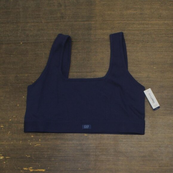 NWT Gap Body Logo Comfort Square-Neck Knit Bralette GPW01052 Elysian Blue XL - Picture 1 of 4
